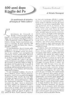 Prima pagina originale dell’articolo 400 anni dopo il taglio del Po