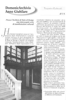 Prima pagina originale dell’articolo DomenicArchivio Anno Giubilare