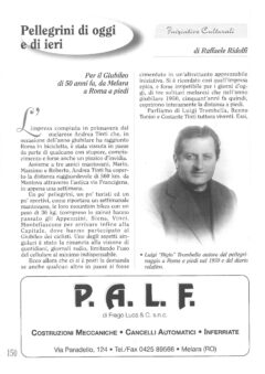 Prima pagina originale dell’articolo Pellegrini di oggi e di ieri