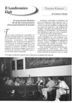 Prima pagina originale dell’articolo Il Lendicomics Club