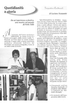 Prima pagina originale dell’articolo Quotidianità e storia