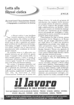 Prima pagina originale dell’articolo Lotta alla fibrosi cistica