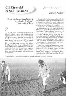 Prima pagina originale dell’articolo Gli Etruschi di San Cassiano