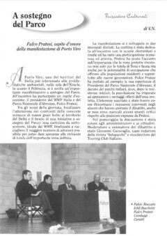 Prima pagina originale dell’articolo A sostegno del Parco
