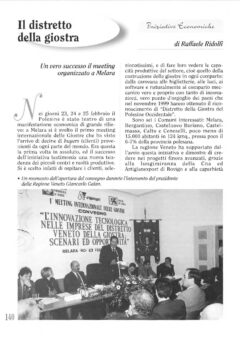 Prima pagina originale dell’articolo Il distretto della giostra