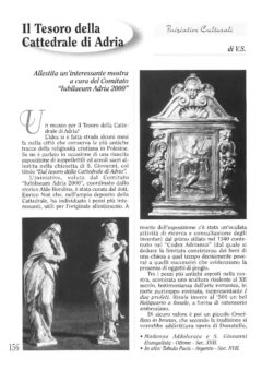 Prima pagina originale dell’articolo Il Tesoro della Cattedrale di Adria