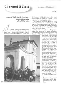 Prima pagina originale dell’articolo Gli oratori di Costa
